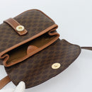 CELINE Macadam Canvas Shoulder Bag PVC Leather Brown Gold Auth BA13301-16