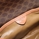 CELINE Macadam Canvas Shoulder Bag PVC Leather Brown Gold Auth BA13301-17