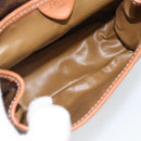 CELINE Macadam Canvas Shoulder Bag PVC Leather Brown Gold Auth BA13301-18