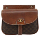 CELINE Macadam Canvas Shoulder Bag PVC Leather Brown Gold Auth BA13301-2