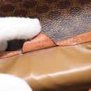 CELINE Macadam Canvas Shoulder Bag PVC Leather Brown Gold Auth BA13301-21