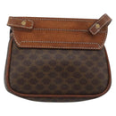 CELINE Macadam Canvas Shoulder Bag PVC Leather Brown Gold Auth BA13301-3
