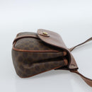 CELINE Macadam Canvas Shoulder Bag PVC Leather Brown Gold Auth BA13301-4