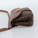 CELINE Macadam Canvas Shoulder Bag PVC Leather Brown Gold Auth BA13301-5