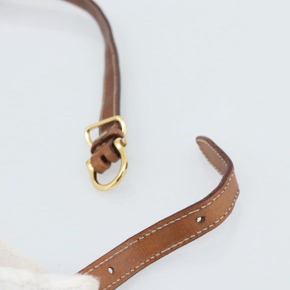 CELINE Macadam Canvas Shoulder Bag PVC Leather Brown Gold Auth BA13301