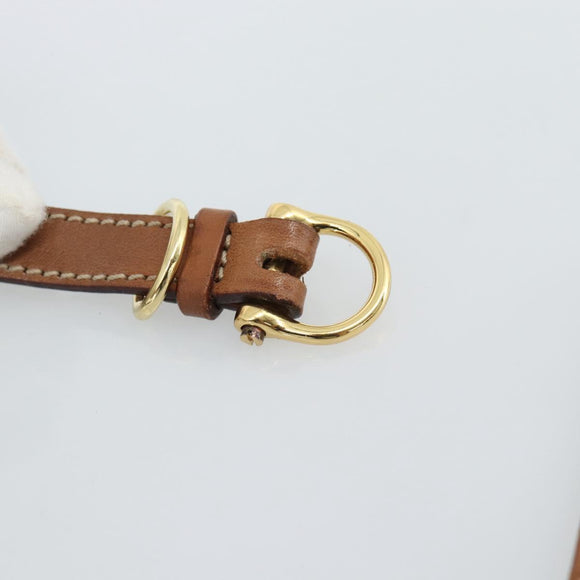 CELINE Macadam Canvas Shoulder Bag PVC Leather Brown Gold Auth BA13301