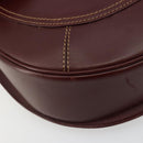 CARTIER Must Line Shoulder Bag Leather Bordeaux Gold Auth BA13302A-11