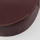 CARTIER Must Line Shoulder Bag Leather Bordeaux Gold Auth BA13302A-12