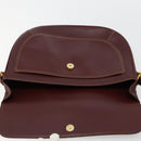 CARTIER Must Line Shoulder Bag Leather Bordeaux Gold Auth BA13302A-15