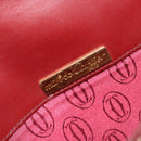 CARTIER Must Line Shoulder Bag Leather Bordeaux Gold Auth BA13302A-16