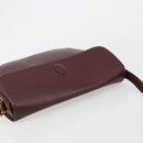 CARTIER Must Line Shoulder Bag Leather Bordeaux Gold Auth BA13302A-6