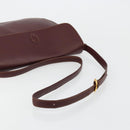 CARTIER Must Line Shoulder Bag Leather Bordeaux Gold Auth BA13302A-7