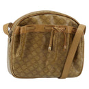 CELINE Macadam Canvas Schoudertas PVC Beige Goud Auth BA13304M-1