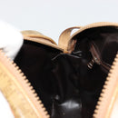 CELINE Macadam Canvas Schoudertas PVC Beige Goud Auth BA13304M-21