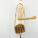 CELINE Macadam Canvas Schoudertas PVC Beige Goud Auth BA13304M-25