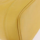 CHANEL Vanity Hand Bag Caviar Skin Yellow Gold CC Auth BA13305V-10