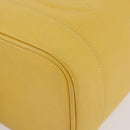 CHANEL Vanity Hand Bag Caviar Skin Yellow Gold CC Auth BA13305V-11