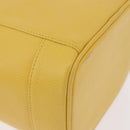 CHANEL Vanity Hand Bag Caviar Skin Yellow Gold CC Auth BA13305V-12