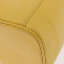 CHANEL Vanity Hand Bag Caviar Skin Yellow Gold CC Auth BA13305V-13