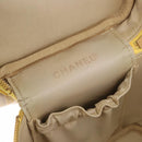 CHANEL Vanity Hand Bag Caviar Skin Yellow Gold CC Auth BA13305V-15