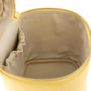CHANEL Vanity Hand Bag Caviar Skin Yellow Gold CC Auth BA13305V-18