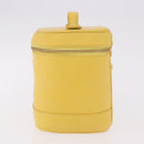 CHANEL Vanity Hand Bag Caviar Skin Yellow Gold CC Auth BA13305V-4