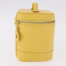CHANEL Vanity Hand Bag Caviar Skin Yellow Gold CC Auth BA13305V-5