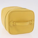 CHANEL Vanity Hand Bag Caviar Skin Yellow Gold CC Auth BA13305V-6