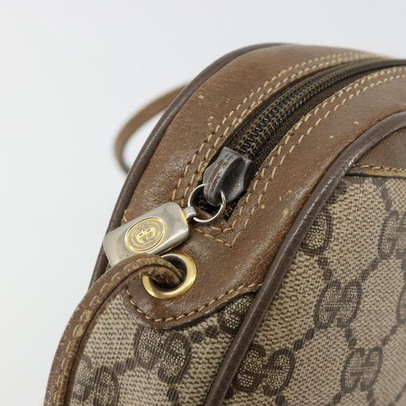 GUCCI GG Supreme Web Sherry Line Bag PVC Beige Gold 89 02 066 Auth BA13306