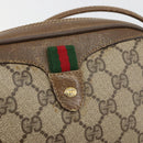 GUCCI GG Supreme Web Sherry Line Bag PVC Beige Gold 89 02 066 Auth BA13306-17