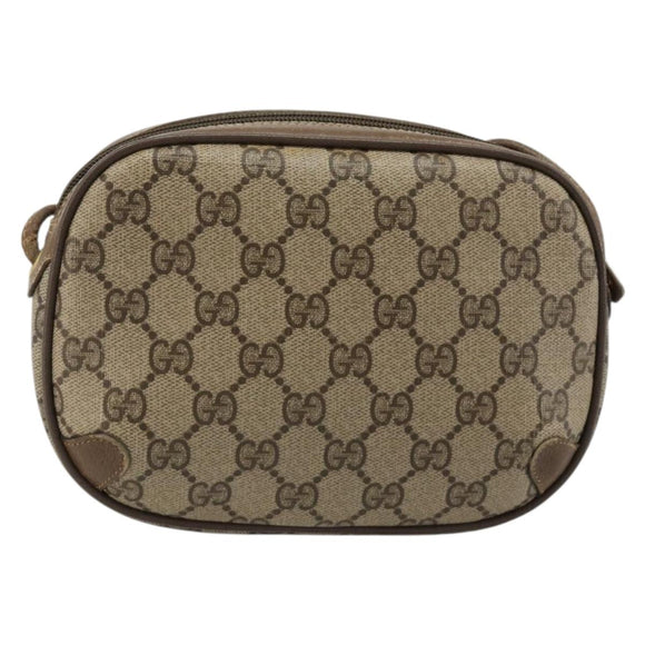 GUCCI GG Supreme Web Sherry Line Bag PVC Beige Gold 89 02 066 Auth BA13306