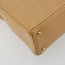 CHANEL Choco Bar Tote Bag Lamb Skin Beige Gold CC Auth BA13309-11
