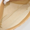 CHANEL Choco Bar Tote Bag Lamb Skin Beige Gold CC Auth BA13309-17