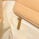 CHANEL Choco Bar Tote Bag Lamb Skin Beige Gold CC Auth BA13309-20