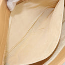 CHANEL Choco Bar Tote Bag Lamb Skin Beige Gold CC Auth BA13309-21