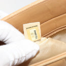CHANEL Choco Bar Tote Bag Lamb Skin Beige Gold CC Auth BA13309-22