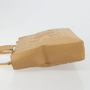 CHANEL Choco Bar Tote Bag Lamb Skin Beige Gold CC Auth BA13309-5