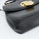 Gianni Versace Schultertasche Leder Schwarz Gold Auth BA13310A-14