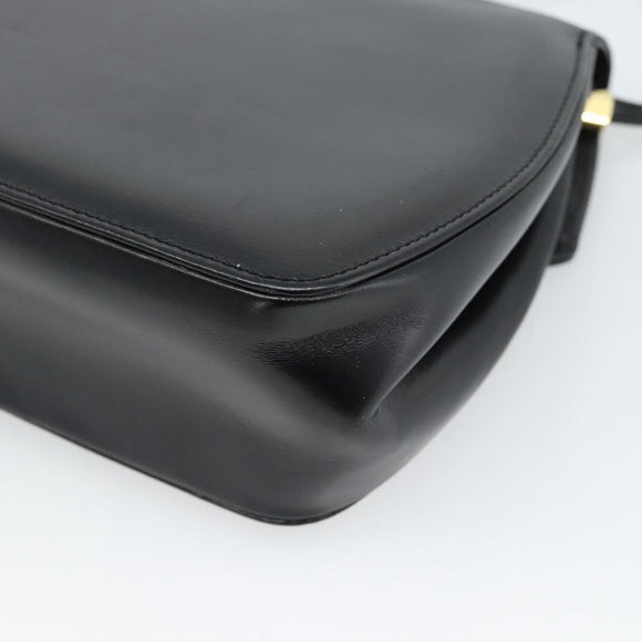 Gianni Versace Schultertasche Leder Schwarz Gold Auth BA13310A