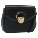 Gianni Versace Schultertasche Leder Schwarz Gold Auth BA13310A-1
