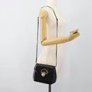Gianni Versace Schultertasche Leder Schwarz Gold Auth BA13310A-21