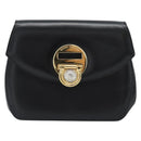 Gianni Versace Schultertasche Leder Schwarz Gold Auth BA13310A-13