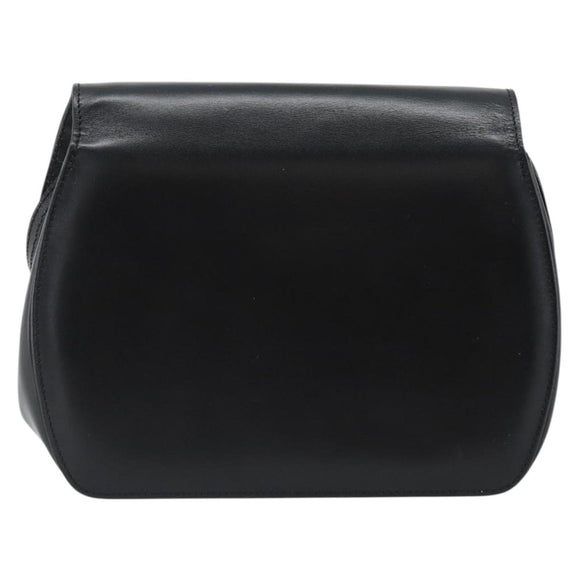 Gianni Versace Schultertasche Leder Schwarz Gold Auth BA13310A