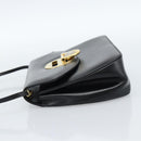 Gianni Versace Schultertasche Leder Schwarz Gold Auth BA13310A-3