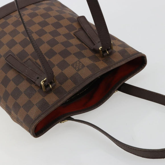 LOUIS VUITTON Damier Ebene Marais Schoudertas N42240 LV Auth BA13312