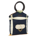 BVLGARI Hand Bag Canvas Navy Auth BA13313A-1