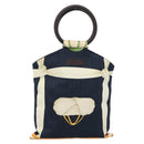 BVLGARI Hand Bag Canvas Navy Auth BA13313A-2