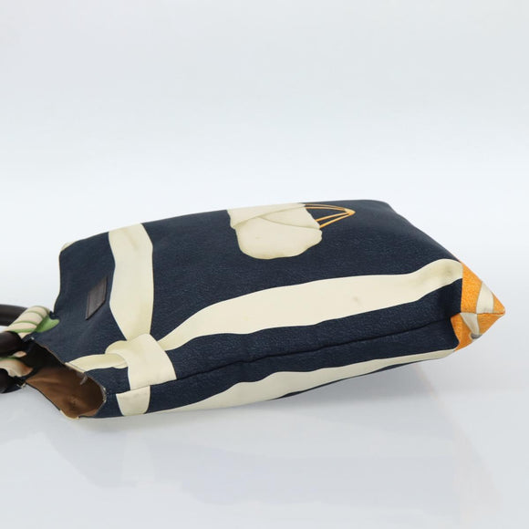 BVLGARI Hand Bag Canvas Navy Auth BA13313A