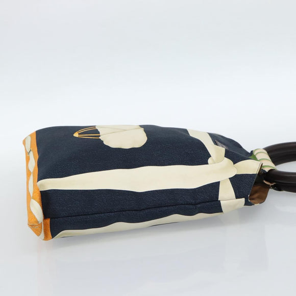 BVLGARI Hand Bag Canvas Navy Auth BA13313A