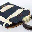 BVLGARI Hand Bag Canvas Navy Auth BA13313A-6